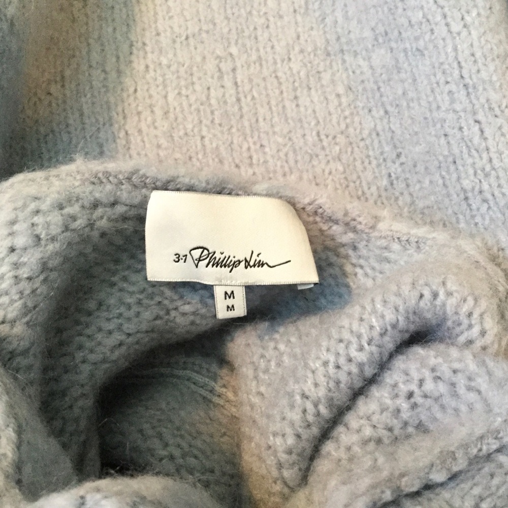 NWOT Philip Lim 3.1 sky light blue boxy alpaca wool sweater - Picture 8 of 9